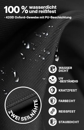 Чохол для парасольки Menz 2-4 м, 420D Oxford, водонепроникний, UV-стійкий, вітростійкий, для саду (чорний, 240x55 см)