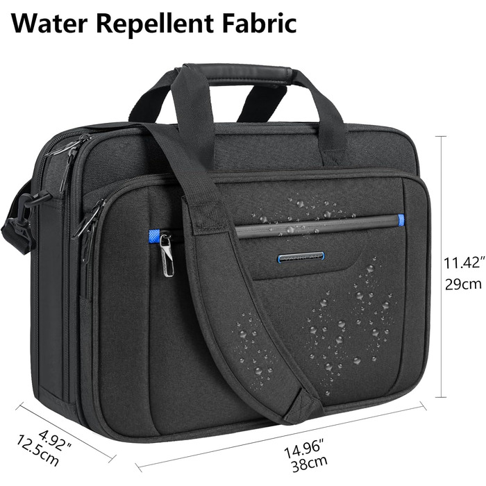 Сумка для ноутбука VANKEAN Premium Briefcase, чохол для ноутбука до 15.6 дюймів, чорно-синя