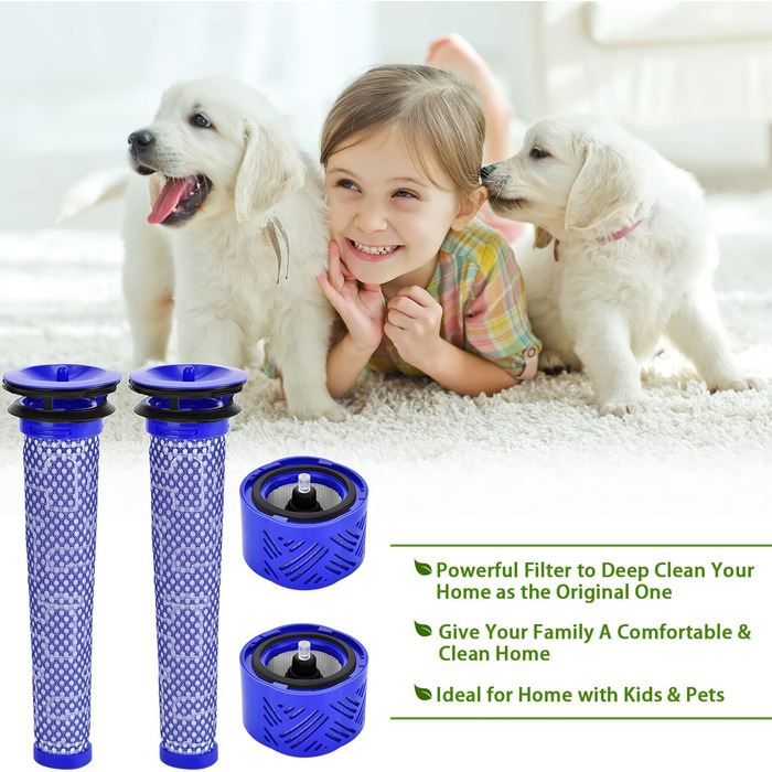 Комплект із 2 фільтрів Rebirthcare для пилососа Dyson V6 Animal Pro/Total Clean/Absolute/Slim/Motorhead/Trigger Plus, змінний моторний фільтр для Dyson V6