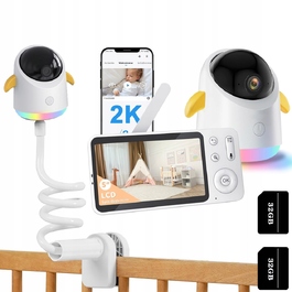 Відеоняня з WiFi-камерою 2K 3Мп, поворотним механізмом, LCD-дисплеєм 5