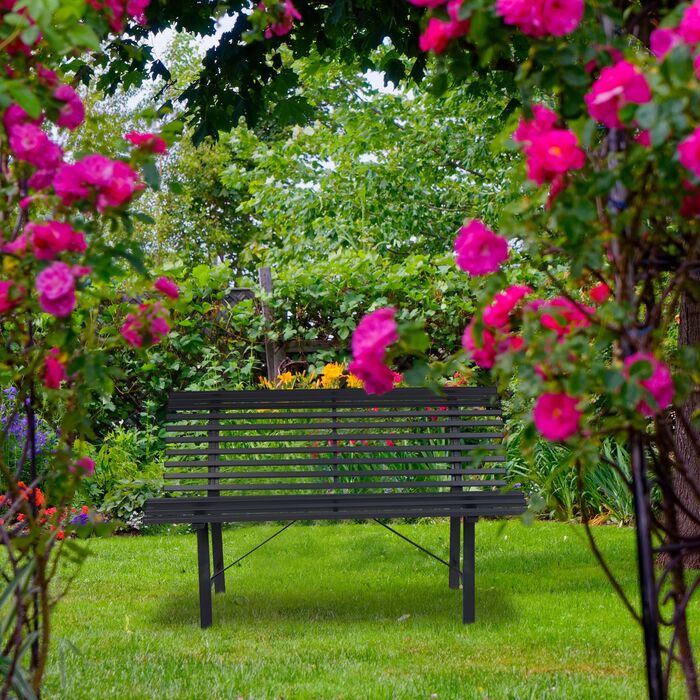 Лавка для саду Relaxdays, сталь, антрацит