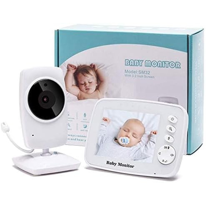 Відеоняня Baby Phone з 3.2-дюймовим LCD-дисплеєм, HD цифрова камера з нічним баченням, 2.4 GHz та двостороннім зв'язком