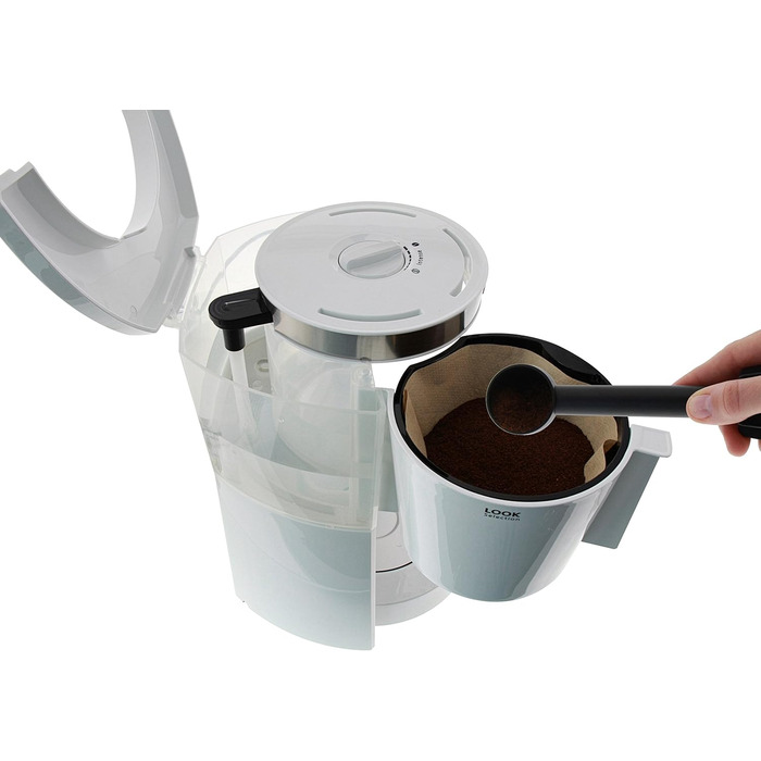 Кавоварка Melitta Look Therm Selection з термочашею, 8 чашок, біла, фільтраційна, захист від крапель