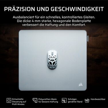 Ігровий килимок для миші Corsair MM PRO Control, середній розмір (320x300 мм), сірий