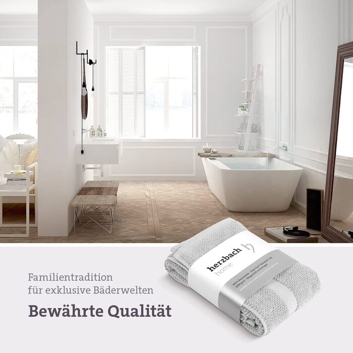 Килимок для ванної herzbach home, 100% бавовна, сріблясто-сірий, 50x80 см, 2 шт.