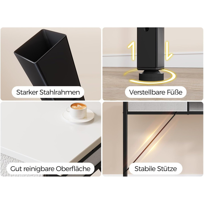 Письмовий стіл Seventable з шухлядами, комп'ютерний стіл з розетками та LED, геймерський стіл з підставкою для монітора, полицею та 2 гаками, для офісу/вітальні (білий, 137 см)