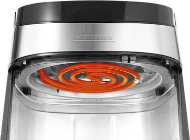 GASTROBACK Design Air Pro XXL аерофритюрниця 6,5 л, 8 програм, сенсорне управління, сріблясто-чорна