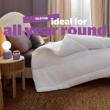 Ковдра Silentnight Deep Sleep King Size, мікрофібра, біла, щільність 10.5 Tog