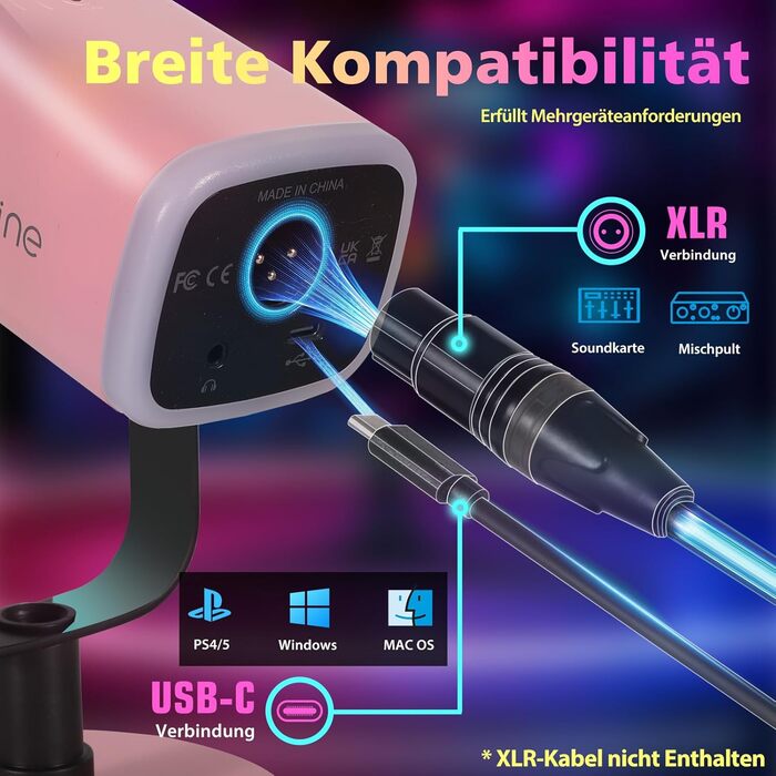 Динамічний мікрофон FIFINE USB XLR для стрімінгу, подкастів, студії, геймінгу, з кнопкою вимкнення звуку, сумісний з ПК, PS4/5, Mac, мікшерами та звуковими картами