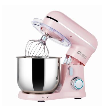 Кухонний комбайн Kitchen in the box Kompakte — планетарний міксер та тістоміс 3.5 л, 10 швидкостей, набір насадок (гак, вінчик, міксер), рожевий