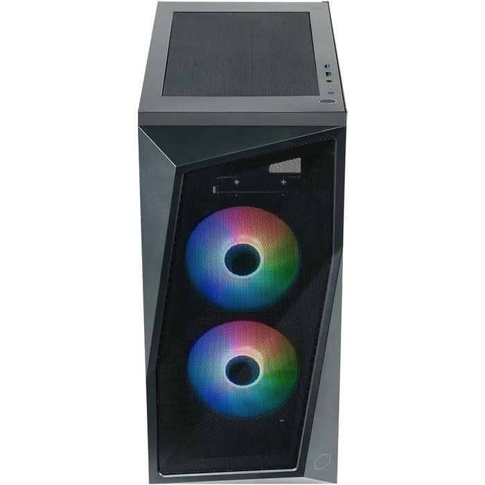 Корпус для ПК Cooler Master CMP 320 Mini-Tower, чорний, Micro-ATX, скляна бічна панель, 2x 120 мм ARGB вентилятори, підтримка різних компонентів, з кришкою для блоку живлення