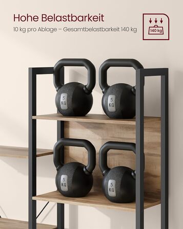VASAGLE книжкова шафа з 14 полицями, металевий каркас, для вітальні, кабінету, офісу, індустріальний дизайн, 24x158x166 см, чорне дерево