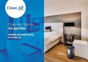 Компактний розумний очищувач повітря Clean Air Optima CA-503T з HEPA-фільтром, UV-LED, іонізатором, тихий вентилятор <10 дБ, для кімнат до 30 м²