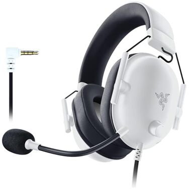 Ігрова гарнітура Razer BlackShark V2 X White — дротова навушники для кіберспорту, 7.1 Surround Sound, 50мм Triforce драйвери, мікрофон HyperClear Cardioid, білий колір