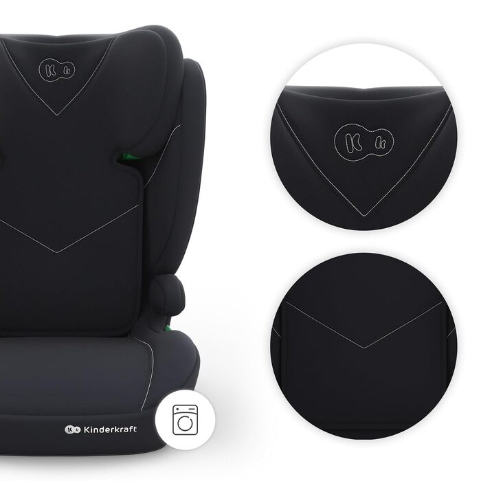 Дитяче автокрісло Kinderkraft I-SPARK 2 PRO (100-150 см), 2в1, стандарт i-Size, чорне