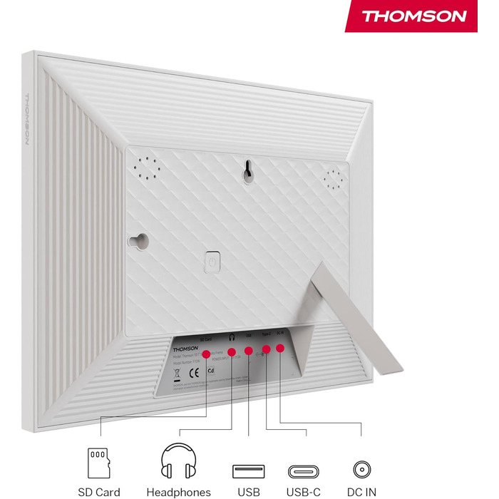 Фоторама Thomson Fotorahmen 10 дюймів: IPS FHD, сенсорний екран, 32 ГБ, Wi-Fi, для iOS/Android (біла)