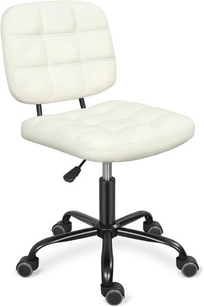 Офісний стілець без підлокітників Leader Accessories - регульована висота, ергономічний, для дому та офісу, білий, 86x55 см, до 120 кг