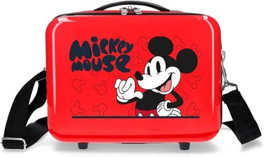 Дитяча косметичка Disney Mickey Mouse червона, з ремінцем, органайзер для макіяжу, персоналізована сумка