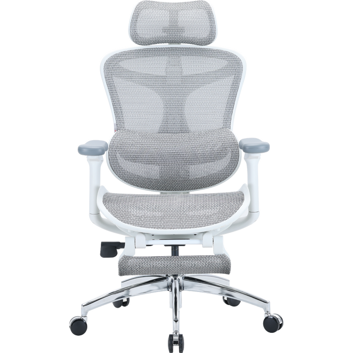 Крісло офісне з підставкою для ніг Sihoo DORO C300L Mesh White with footrest