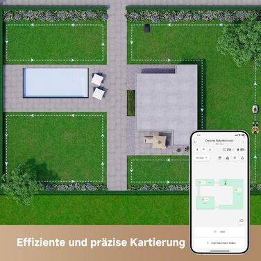 Робот-газонокосар Dreame A1 Pro без дроту, LiDAR 360°, 2000 м², керування через додаток, OmniSense, розумне уникнення перешкод, 66.5x43.7x26.1 см