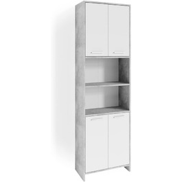 Шафа для ванної Vicco Maris, бетон/білий, 56.1x190 см