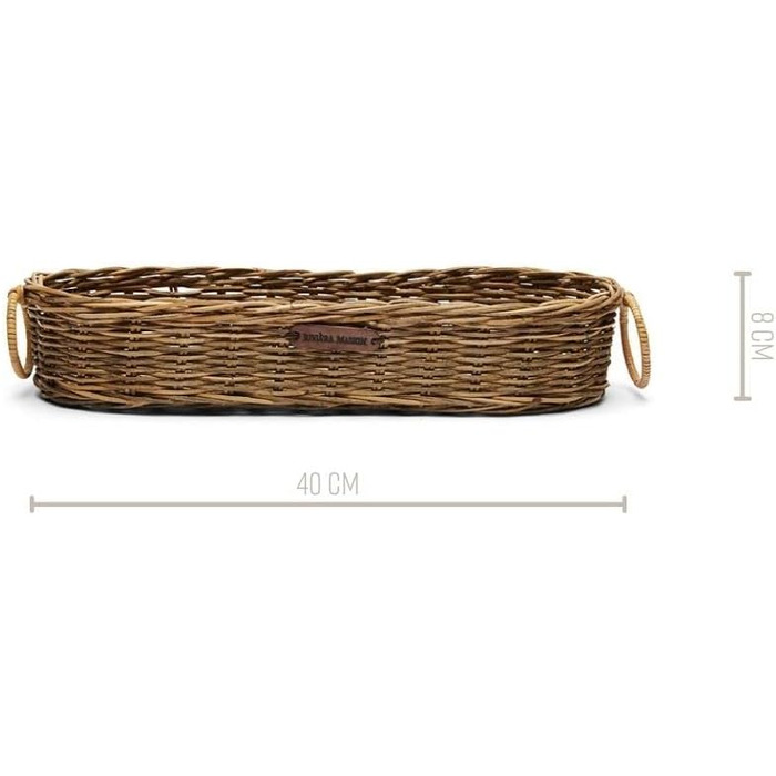 Кошик для хліба Riviera Maison Rustic Rattan, плетений, ручна робота, коричневий, 14x40x8 см