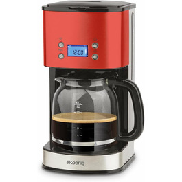 Кавоварка крапельна H.Koenig MG30, 1,5 л, 12-20 чашок, LCD, програмована, червона