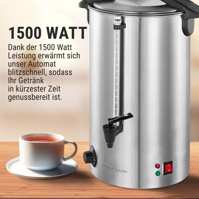 Автомат гарячих напоїв ProfiCook® PC-HGA 1196, 7л, з нержавіючої сталі | Для глінтвейну, чаю та кави | Обігрів та підтримання тепла