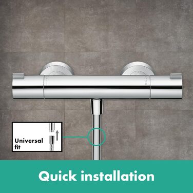 Змішувач для ванної Hansgrohe Ecostat - n Aufputz з термостатом (SafetyStop 40°C), круглий, для 2 споживачів, артикул 13201000 (білий/хром)