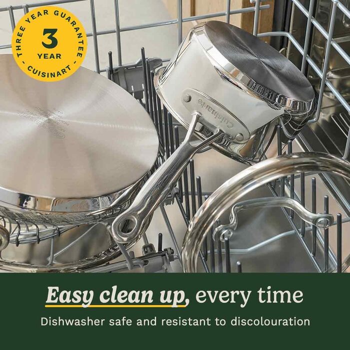 Набір посуду Cuisinart Ceramica XT 11 предметів: каструлі, сковороди, сотейник, пароварка. Керамічне антипригарне покриття з титаном, без PTFE, PFOA та PFAS. Нержавіюча сталь.