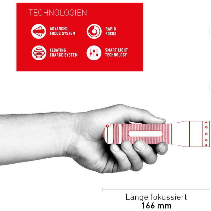 Ліхтарик Ledlenser P7R, акумуляторний, LED, 1000 люмен, 210 м, 40 годин, фокусування