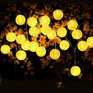 Світлодіодна гірлянда SALCAR 5 м, 20 ліхтариків, водонепроникна, для саду, декор для вулиці, 8 режимів освітлення, тепле біле світло