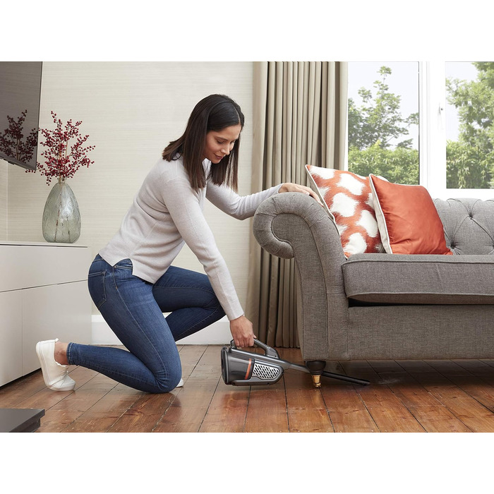 Акумуляторний ручний пилосос BLACK+DECKER Dustbuster Smart Tech 36 Вт/18 В, циклонний, 2 режими, з висувною щілинною насадкою, титан/срібло/чорний, з зарядним кабелем