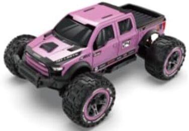 Радіокерований позашляховик DEERC 1:10 4WD 48+ км/год, Monstertruck для дорослих та дітей, рожевий, з 2 акумуляторами
