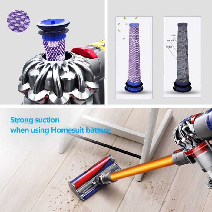 Акумулятор для Dyson V7, 21.6V 4000mAh, сумісний з Motorhead, Animal, серія SV11, бездротовий пилосос, Homesuit