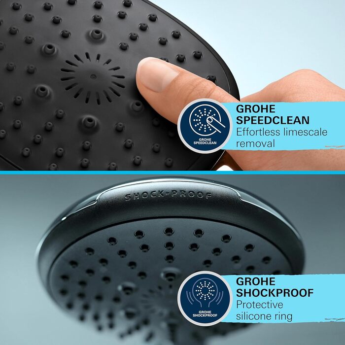 Набір душової лійки та шлангу Grohe Vitalio 110, хром, 1,5м, 14 л/хв, 2 струмені