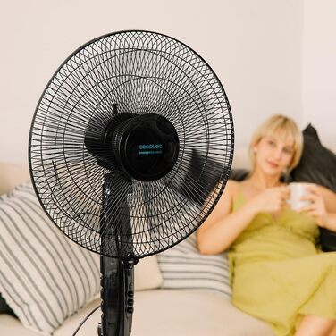 Вентилятор підлоговий Cecotec EnergySilence 560 Max Smart 45 Вт, 40 см, 5 лопатей, таймер 12 год, LED-дисплей, сенсорне управління, 3 швидкості, автоколивання (Чорний)