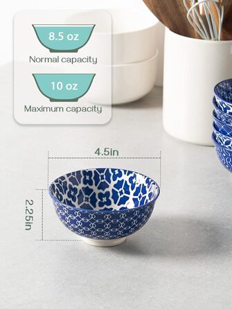Набір мисок DOWAN 6 шт., 680 мл - для мюслі, супу, салату, сніданку, обіду