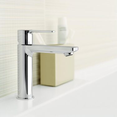 Змішувач для ванної кімнати Grohe Lineare, водозберігаючий, хром, з витяжним корком, 18 см, S-Size