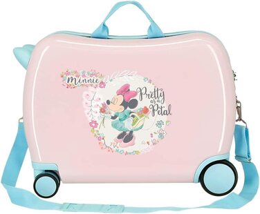 Дитяча валіза Disney Minnie Floral, рожева, ABS, 50x38x20 см, 34 л, 4 колеса, жорсткий корпус, ручна поклажа