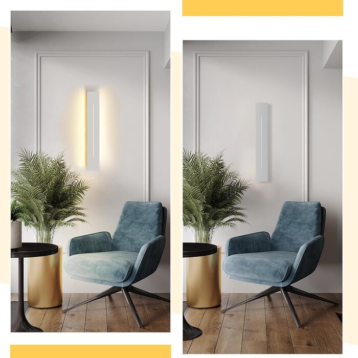 Набір з 2-х настінних світильників ZMH 30 см, LED, 8W, тепле біле світло, для коридору, спальні, вітальні, сучасна біла настінна лампа
