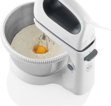 Ручний міксер ETA Crema II з чашею, 400 Вт, 5 швидкостей, турбо, 3,6 л, червоний, з двома вінчиками та двома гачками з нержавіючої сталі