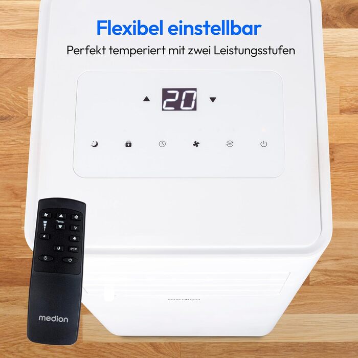 Мобільний кондиціонер MEDION P901 9000 BTU з пультом та Wi-Fi – охолодження, осушення, вентиляція. Комплектація з ущільнювачем для вікна.
