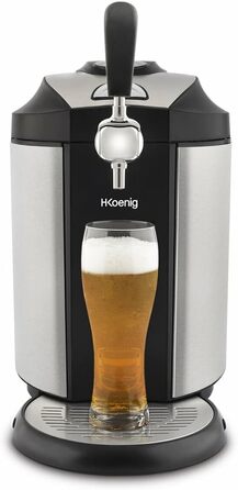 H.Koenig Bierzapfanlage - професійна система для розливу пива з нержавіючої сталі, сумісна з 5л кегами, з інтегрованим охолодженням 2-12°C, LED-дисплей (BW1890)