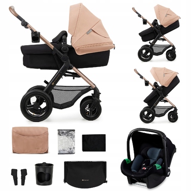 Багатофункціональний візок 3в1 Kinderkraft MOOV 2 AIR з автокріслом MINK PRO, Бежевий