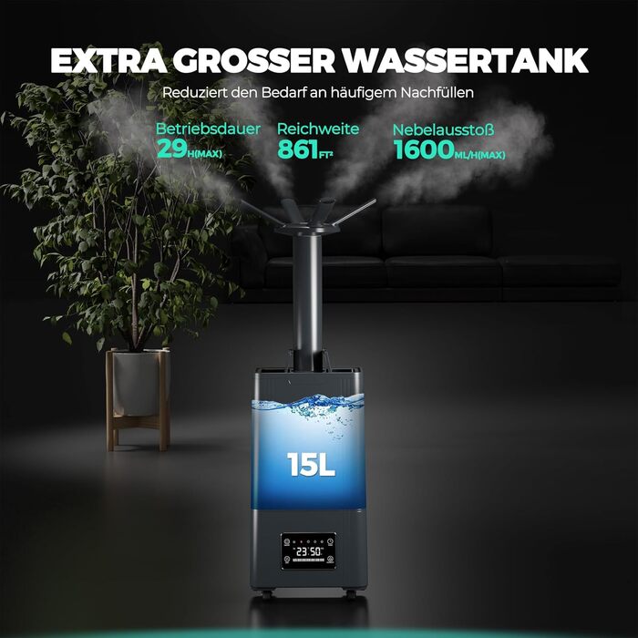 Увлажнитель воздуха MARS HYDRO Plant Humidifier 6L с таймером, регулировкой влажности и бесшумной работой для теплиц, гроубоксов и комнатных растений