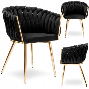 Обивочне велюрове крісло COFTON Gold velvet, чорне