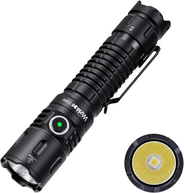 Тактичний ліхтарик Wurkkos TD04, 3000 люмен, LED, акумуляторний, надяскравий, 8 режимів, IP68, чорний, для кемпінгу