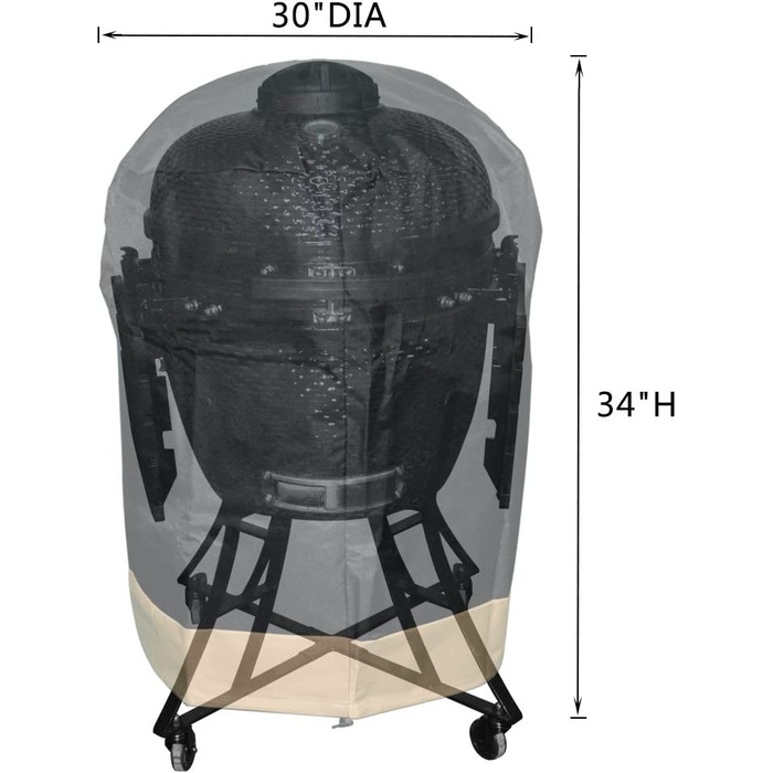 Чохол для гриля Onlyfire для Kamado, підходить до Big Green Egg Large, Kamado Joe Classic, Stand Alone, Large Grill Dome, Pit Boss K22, Louisiana K22
