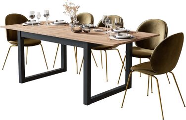 Розсувний обідній стіл Newfurn, 160-200 см, антрацит, Сонома, сучасний дерев'яний стіл для їдальні та кухні, 160x75x90 см